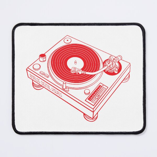 Artikelvorschau, Old School DJ Culture – Turntable Design (Red Lines) Analog / Musik entworfen und verkauft von analogdigitalvz.