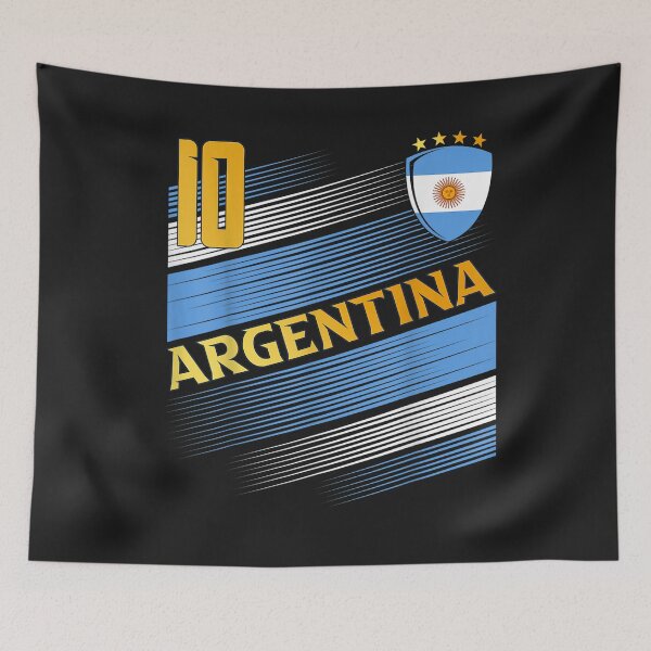 Artikelvorschau, Argentina Soccer Argentinian Flag Football Retro 10 Jersey T-Shirt entworfen und verkauft von Bobby-Bancel.
