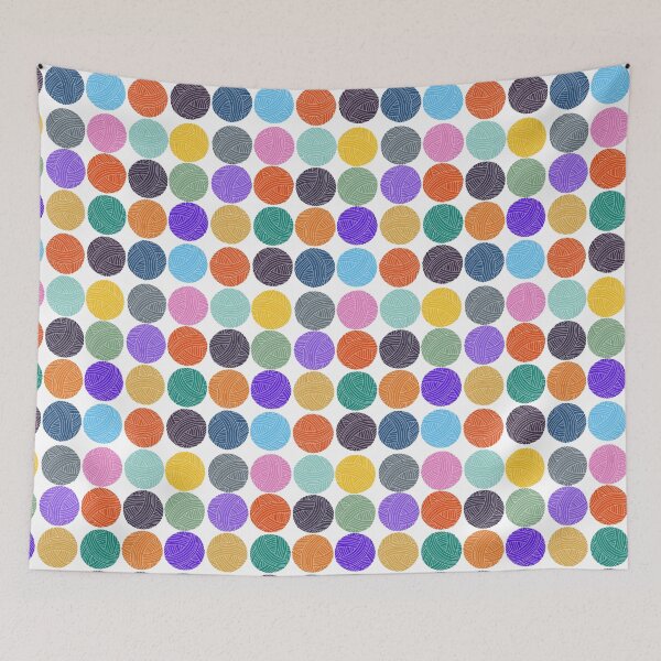 Item preview, Colorful yarn balls pattern designed and sold by LaBelleMaison.