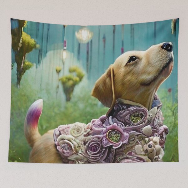 Item preview, Sweet, dreamy puppy in an enchanted forest designed and sold by TeschWerks.