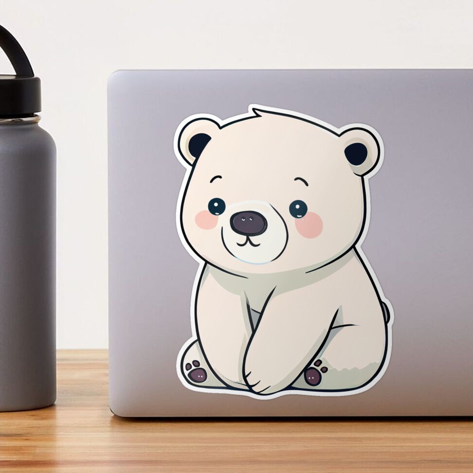 100 Pack Polar Bear Stickers (Large Size), Polar Bear Graphic Decal Sticker  for Laptop, Phone, Car, Water Bottle, Stickers for Adult and Polar Bear