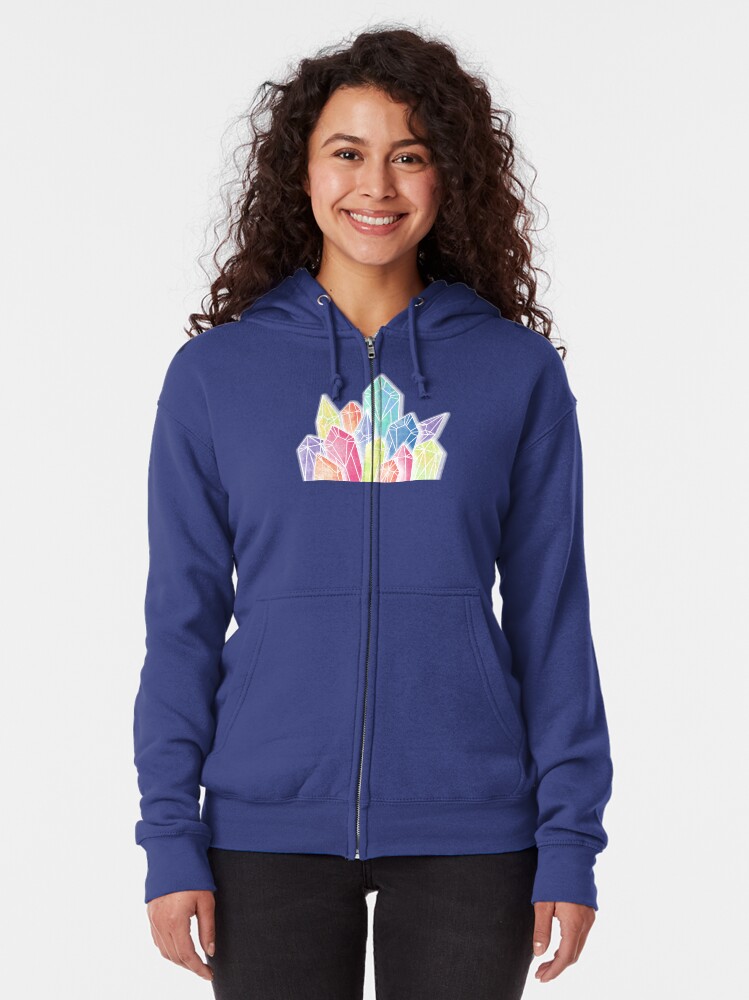 Alternate view of Crystals Blue Zipped Hoodie