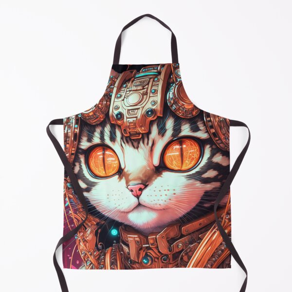 Artikelvorschau, süße Katze (Cyberpunk Future Orange Neon) entworfen und verkauft von jjcat13.