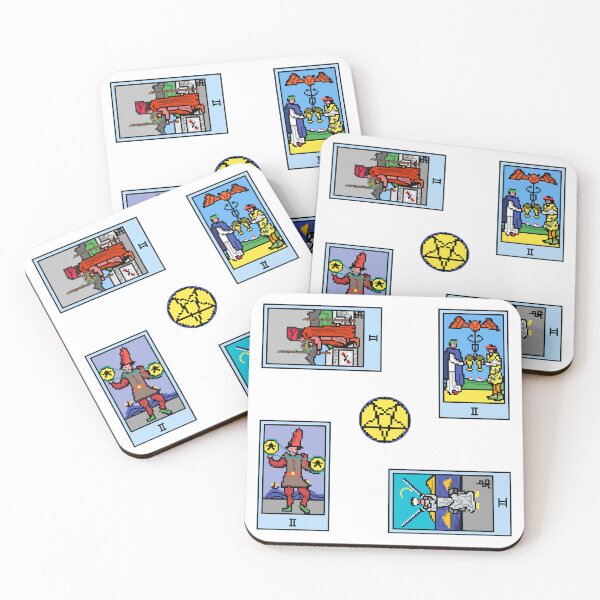 Item preview, Pixel Waite Tarot Minor Arcana Twos - 75th Sticker Pack and Magnets designed and sold by Pixel Waite.