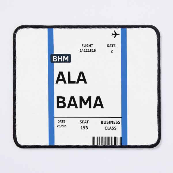 Item preview, Alabama Flight Ticket designed and sold by arozdesign.