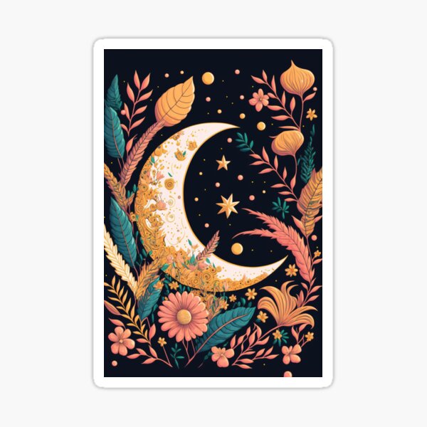 the-moon-is-so-pretty-tonight-sticker-for-sale-by-affirmdsg-redbubble