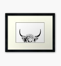 Peeking Cow Framed Print