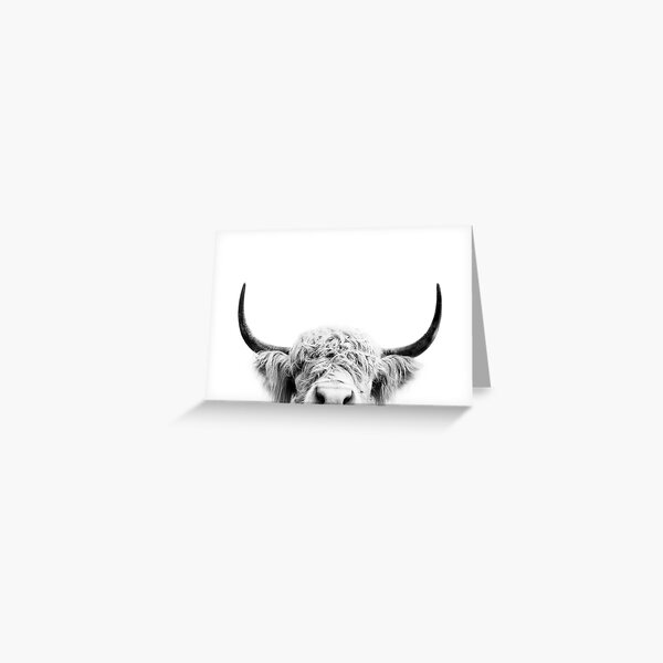 Peeking Cow Greeting Card
