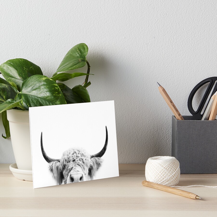Peeking Cow Art Board Print