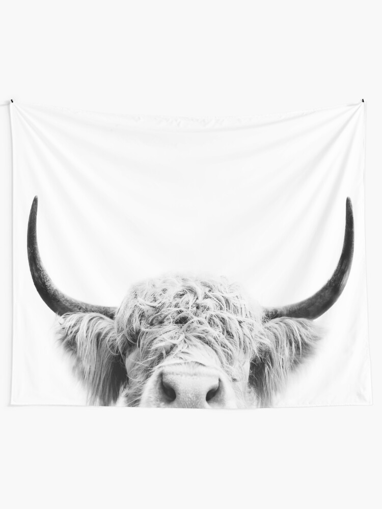 Alternate view of Peeking Cow Tapestry