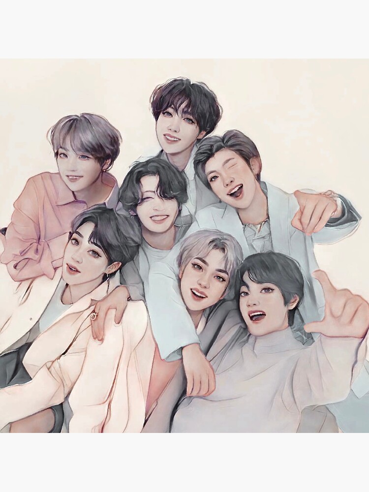 BTS colored drawing' Poster, picture, metal print, paint by Anna | Displate