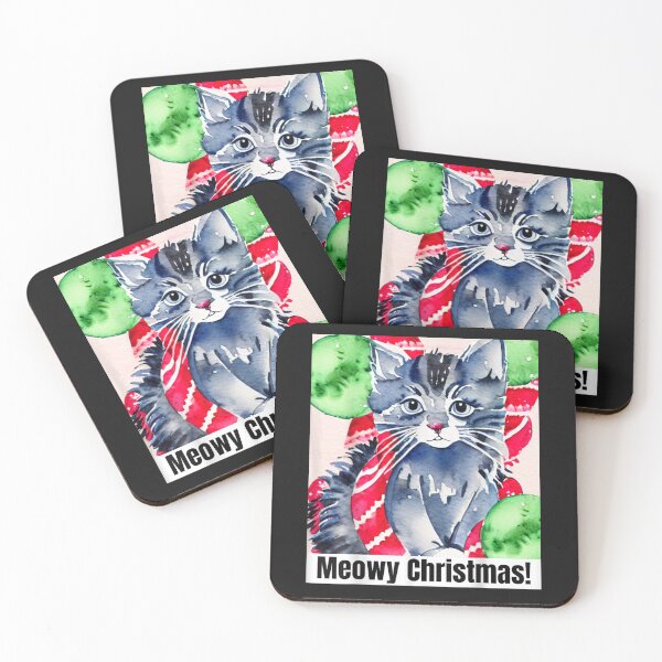 Item preview, Meowy Catmas Funny Cat Christmas Cute Kitten Santa Hat T-Shirt designed and sold by Francois-Lemann.
