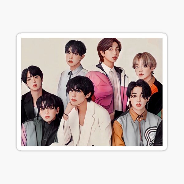 "Bts drawing " Sticker for Sale by BTSMerchandise Redbubble