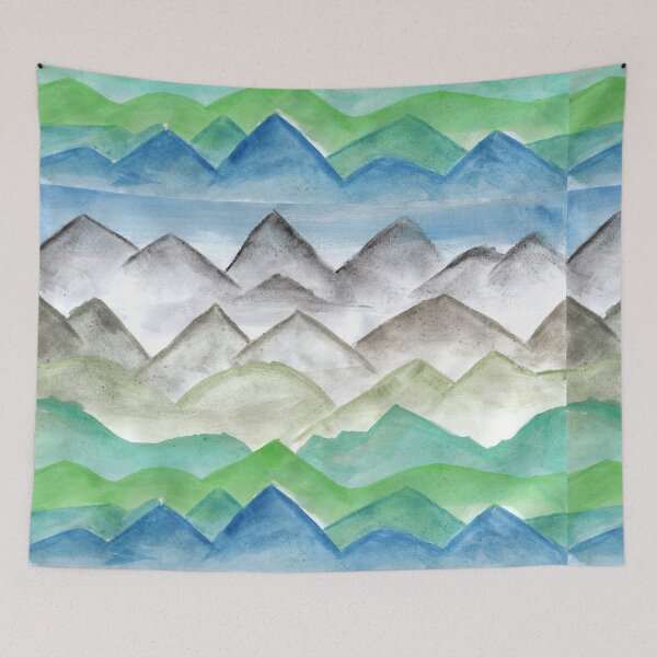Item preview, Painting of Colorful Mountains designed and sold by JuliasArtWorld.