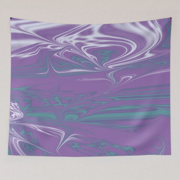 Item preview, Violet, Teal, Turquoise, White Liquid Art. Liquid Marble. Abstract Design. designed and sold by Jason123za.
