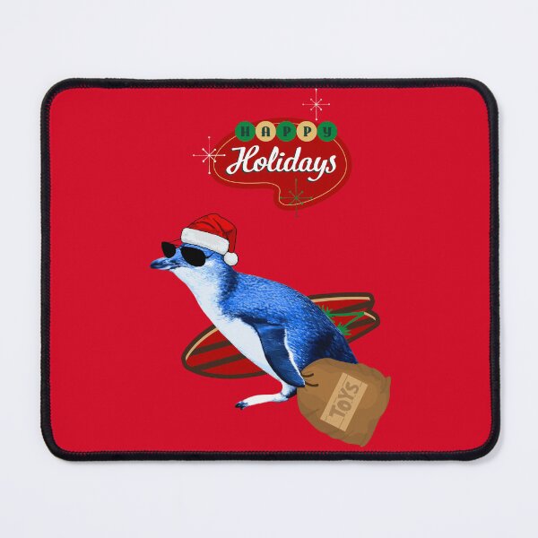 Item preview, Happy Holiday Little Blue Penguin Surfer (Red Background) designed and sold by SBPenguins.