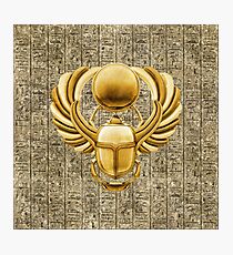 Gold Egyptian Scarab Photographic Print