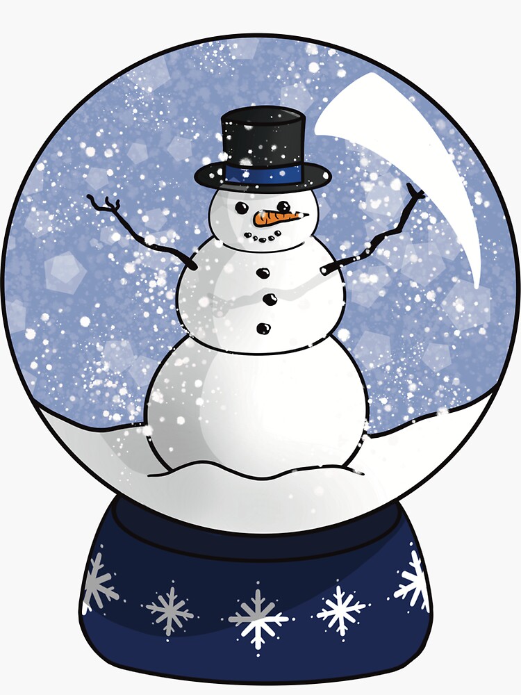 Let It Snow Globe Sticker, Snowman Sticker, Snowglobe Decal, Snow Sticker,  Winter Vibes Label, Cute Festive Pastel Christmas Sticker Gift 