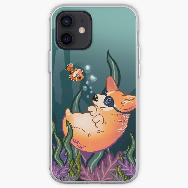 Underwater Corgi and Clown Fish iPhone Soft Case