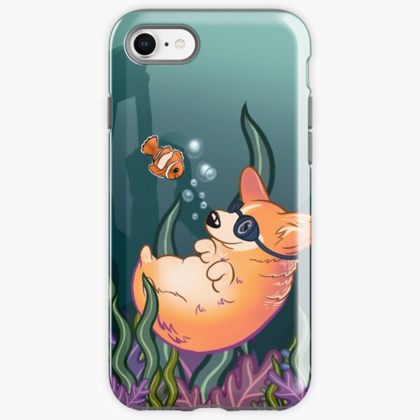 Underwater Corgi and Clown Fish iPhone Tough Case