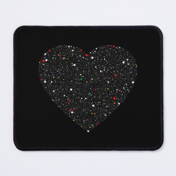 Printed image of sparkling heart on black background Art Board