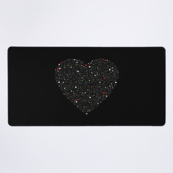 Printed image of sparkling heart on black background Art Board