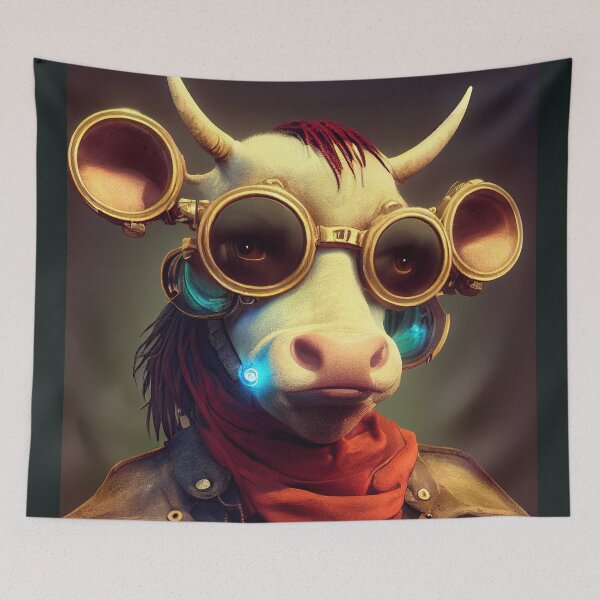 Item preview, Anthropomorphic Cyberpunk Cow designed and sold by MimozaStudio.