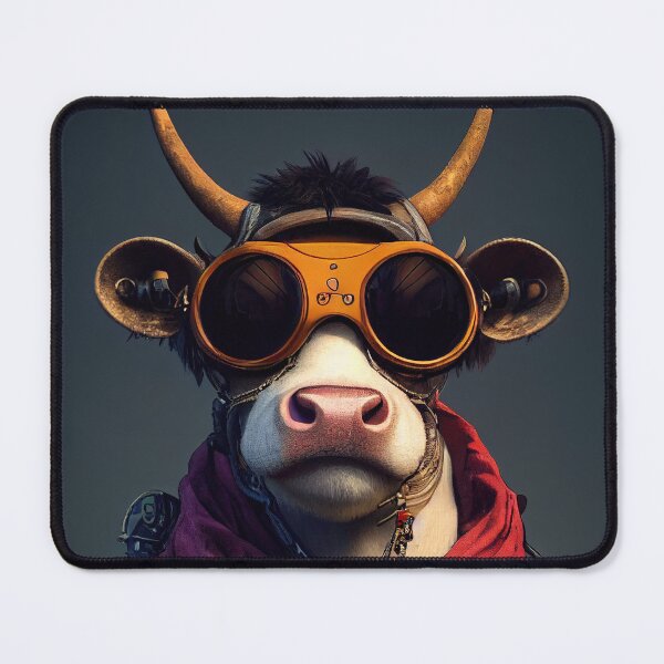 Item preview, Funny Pirate Cow - Anthropomorphic Cyberpunk Cow designed and sold by MimozaStudio.