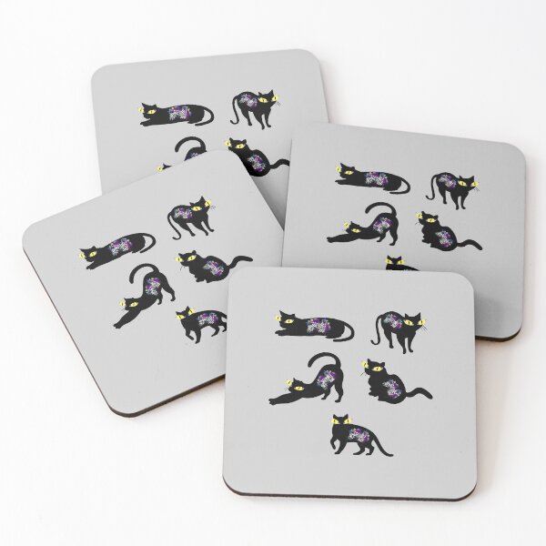 Item preview, Clowder - Cool Vibing Black Cats- Techno Rad Cats designed and sold by The Red Nox.