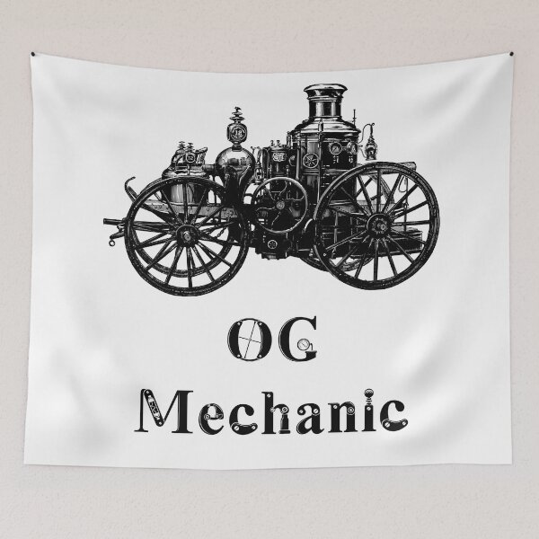Item preview, 'OG Mechanic' Automotive Design - Retro Illustration for T-shirts, mugs, phone cases and other accessories designed and sold by Ridiculam Toga.