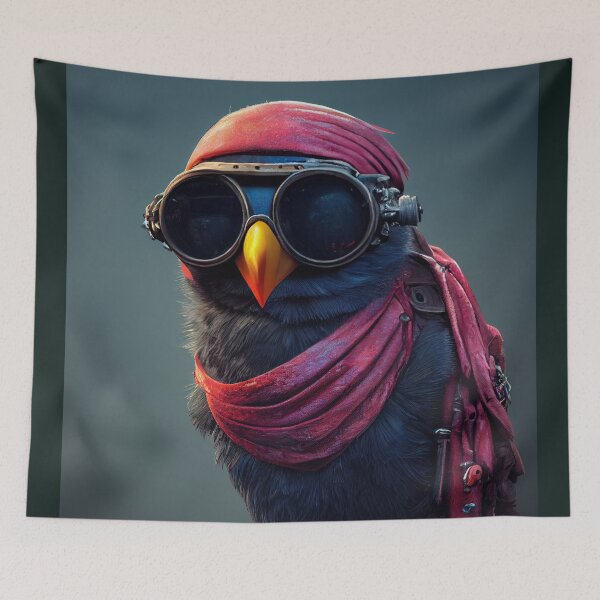 Item preview, Anthropomorphic Cyber Crow - Funny Crow Character designed and sold by MimozaStudio.