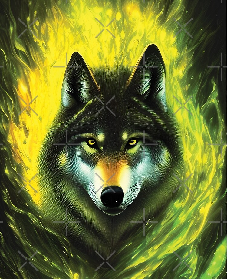 Beautiful Wolf Artwork, Wolf Themed Decor, Aesthetic Wolf