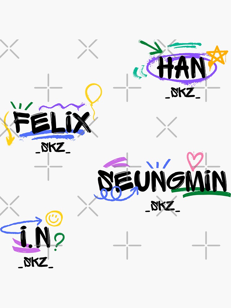 Stray Kids Graffiti stage names Pack 2 (Han, Felix, Seungmin, I.N