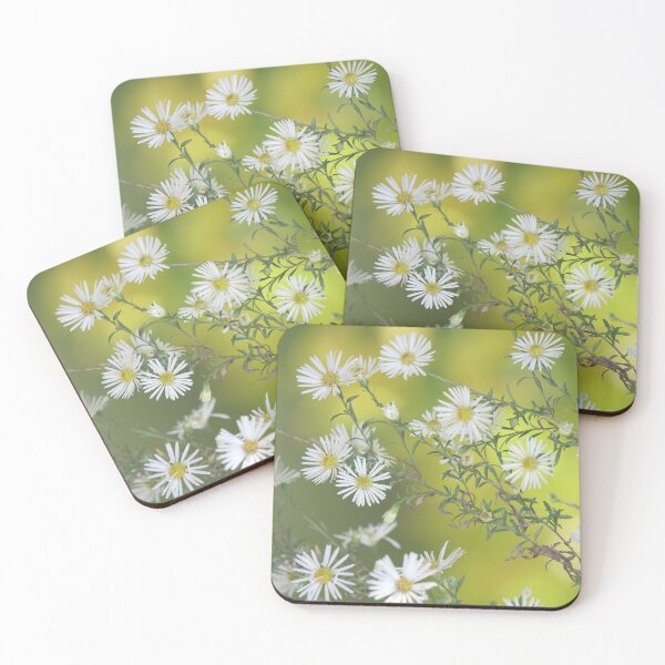Item preview, White Aster Flowers in Green Botanical Photography designed and sold by CarolinaReina.