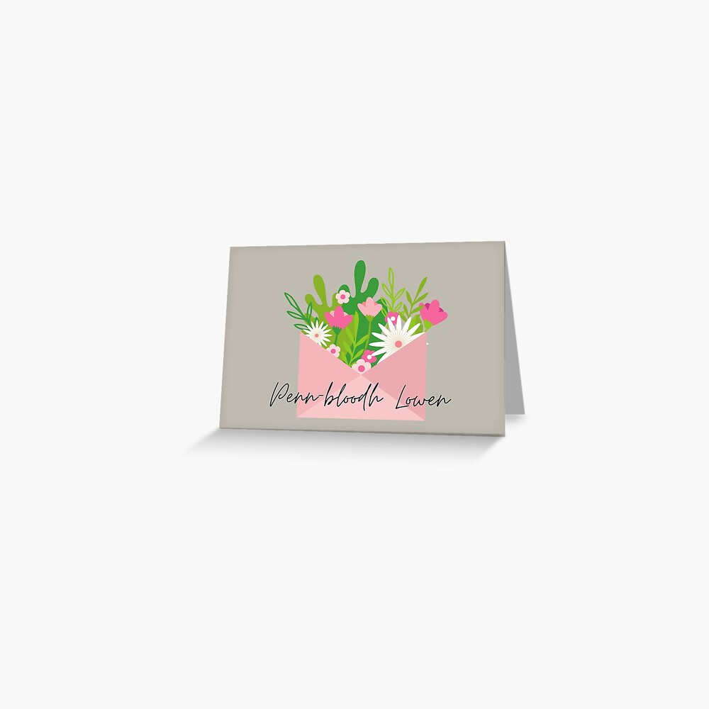 "Pennbloodh Lowen, happy birthday in Cornish, Cornwall birthday, Cornish birthday " Greeting