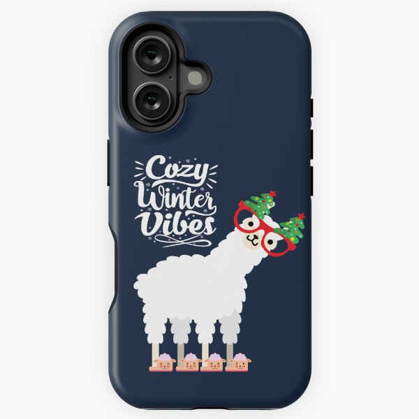 Funny and cute festive llama illustration iPhone Tough Case