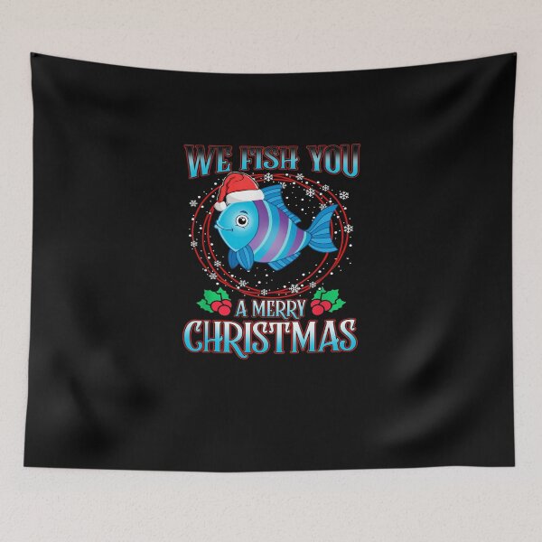 Item preview, we fish you a merry christmas santa fish designed and sold by josephfanous.