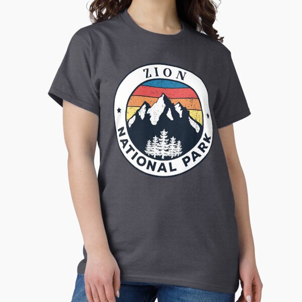 Vista previa del artículo con la obra «Parque Nacional Zion-Vintage», diseñado y vendido por Road-tees.