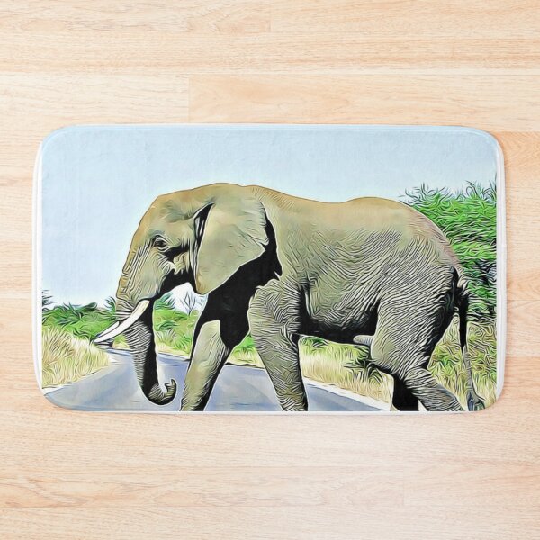 Item preview, elephant walking on road designed and sold by Design Kingdom.