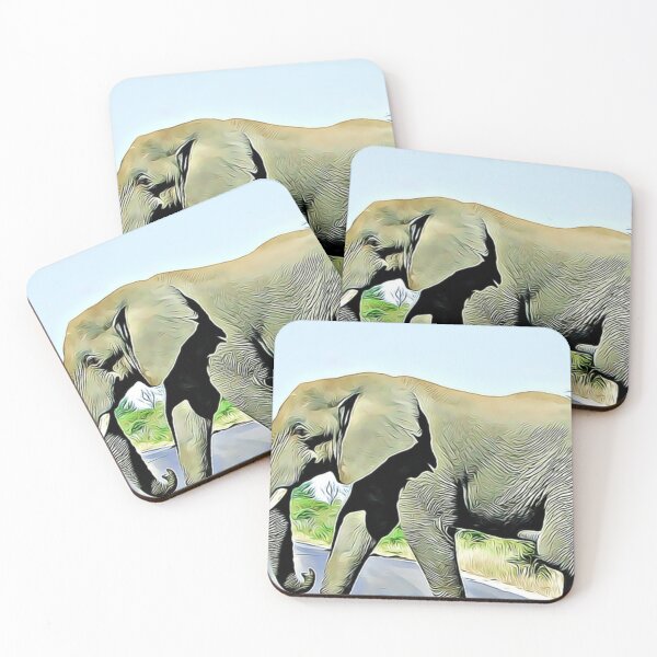 Item preview, elephant walking on road designed and sold by Design Kingdom.