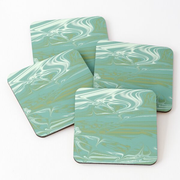 Item preview, Turquoise, Green, Mustard, White Liquid Art. Liquid Marble. Abstract Design. designed and sold by Jason123za.