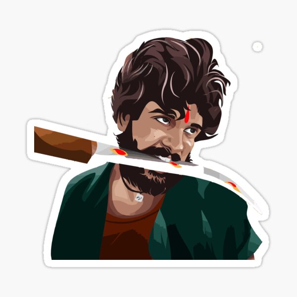 "Allu arjun Pushpa " Sticker for Sale by Srirangarakesh Redbubble