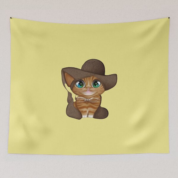 Item preview, Red kitten with green eyes in a hat designed and sold by artdragongift 15.