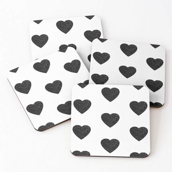 Item preview, Printed image of sparkling black sequins heart pattern on white background designed and sold by JaReVa.
