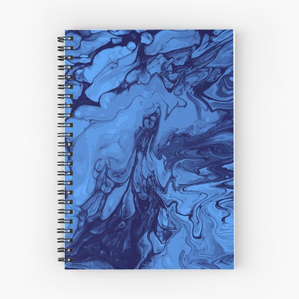 Aperçu de l'œuvre Vivid Blue Palette 14 Marble Fluid Art créée et vendue par Janzay.