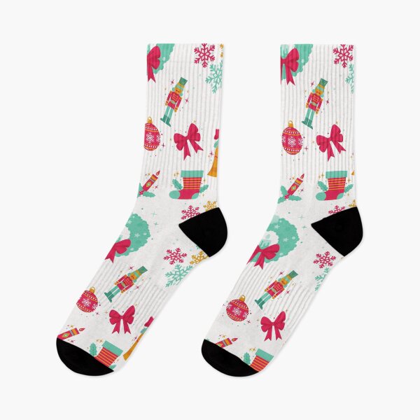 Item preview, X-mas, x mas, xmas, christmas pattern bells, candles, socks, snowflakes, white designed and sold by MMTMK.