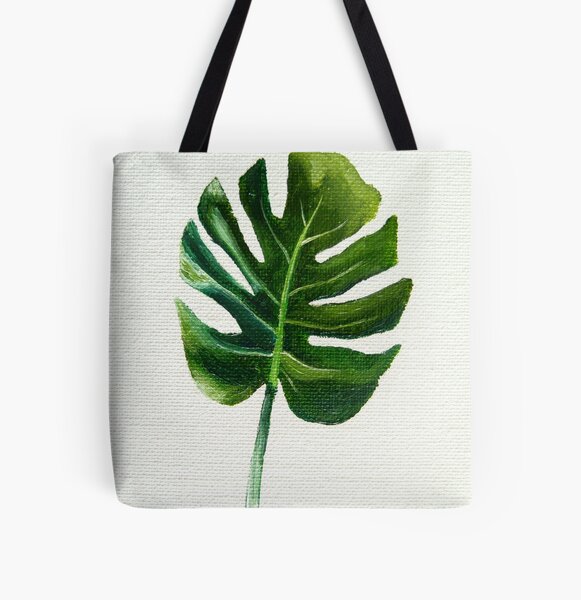 DIY Felt Monstera Leaf Canvas Tote Bag