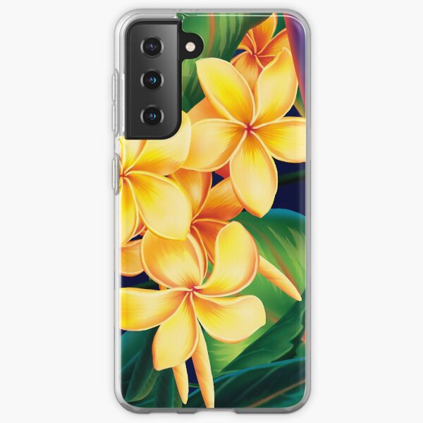 Tropical Paradise Hawaiian Plumeria Illustration Samsung Galaxy Soft Case