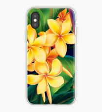 Tropical Paradise Hawaiian Plumeria Illustration iPhone Case