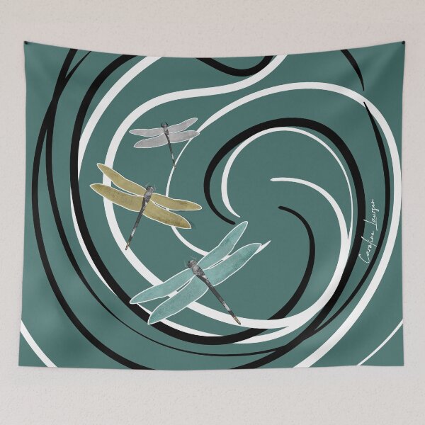Item preview, Retro 50s vintage style dragonfly pattern.  Caroline Laursen original designed and sold by Caroline Laursen.